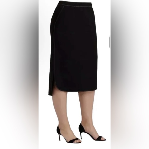 Lafayette 148 New York Midi Black Pencil Skirt New - Picture 1 of 5